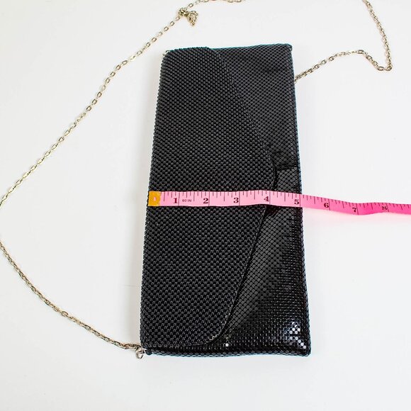 Jessica McClintock Black Metal Mesh Envelope Clutch - Picture 7 of 8